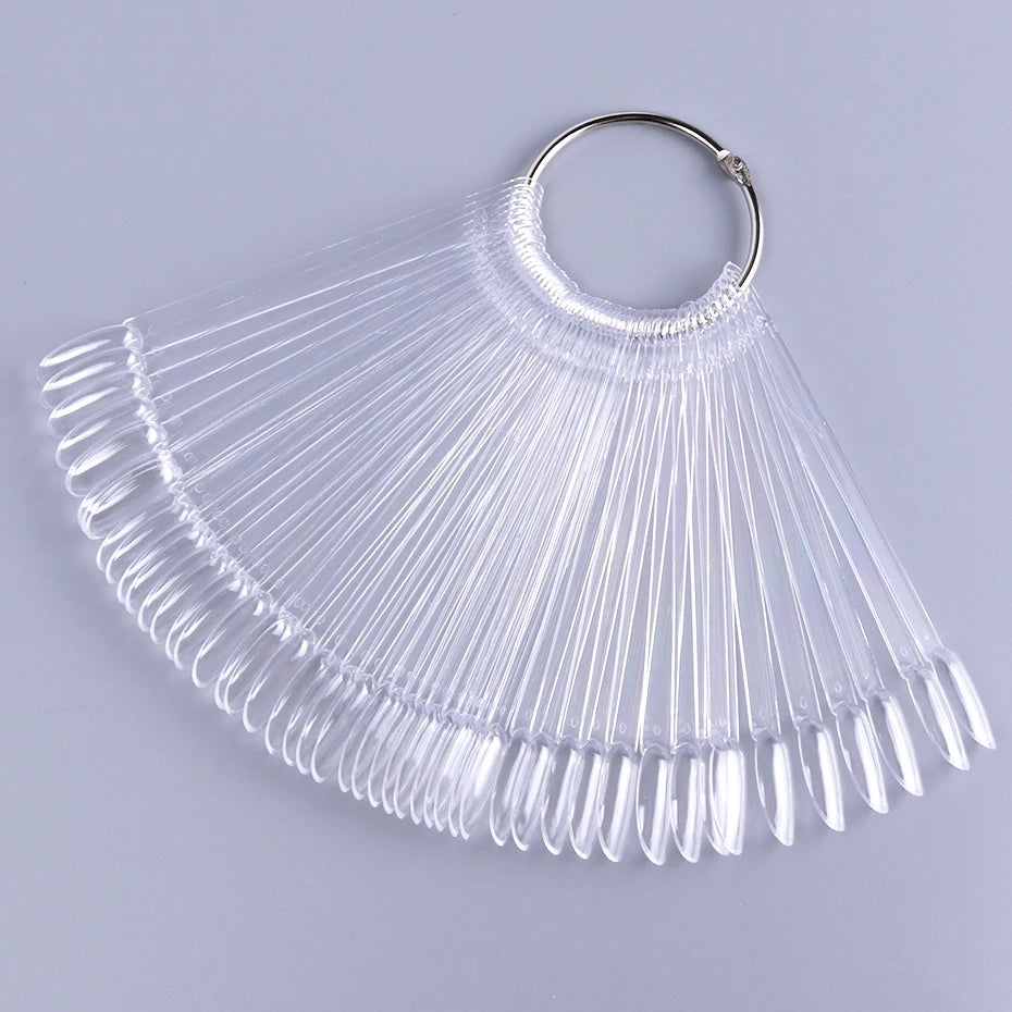 50pcs Oval Nail Display Tips for UV Gel Swatching - Smarsty