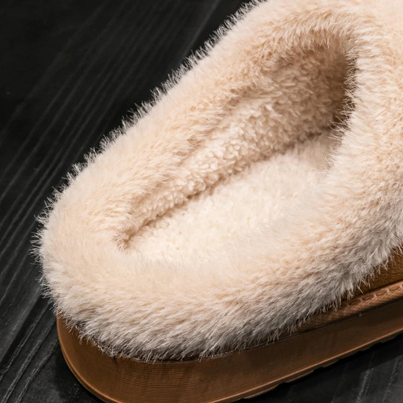 Women's Winter Slippers Non-Slip Indoor House Shoes, Plush Fleece Lined Warm Cotton Slippers with Soft Sole for Home Comfort - Smarsty