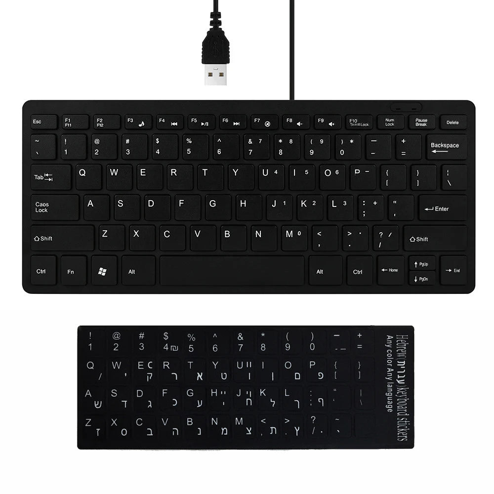 Ultra Thin USB 2.0 Wired Keyboard Mini 78 Keys Multimedia