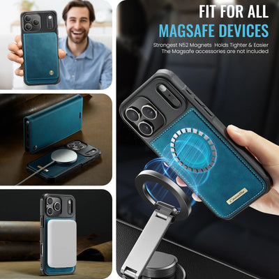 High Quality 2-in-1 Detachable Wallet Leather Magsafe Case For iPhone 17 Air 16 15 14 Plus 13 12 11 Pro Max Luxury Magnetic Flip