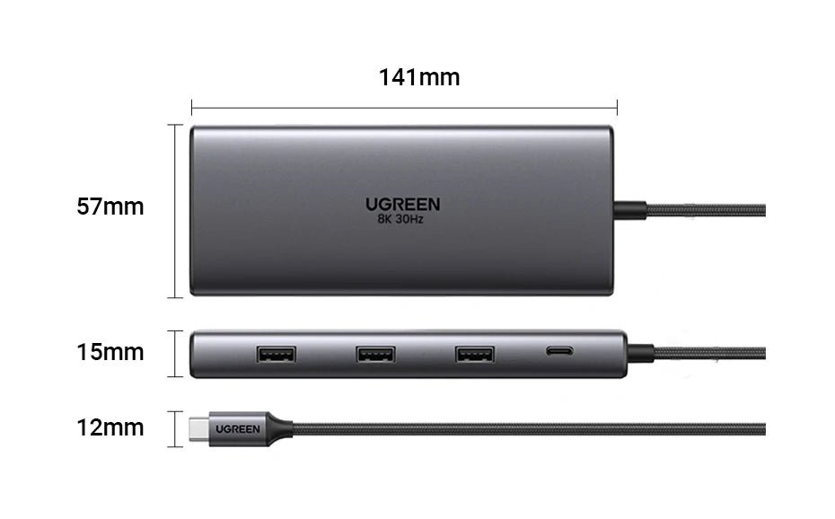 USB C Docking Station HDMI Hub 8K 4K Including RJ45