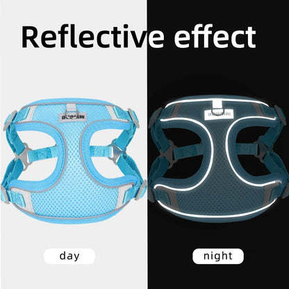 Reflective Dog Harness Leash Set for Outdoor Safety - Smarsty