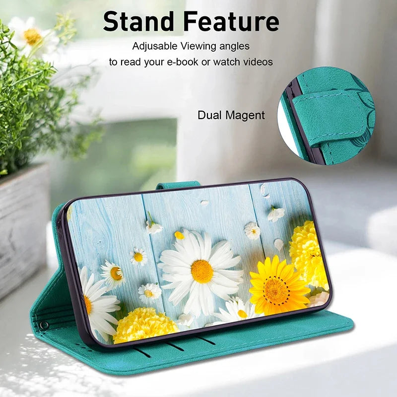 Leather Phone Case For Samsung Galaxy A56 A55 A54 A53 A52 A35 A36 A34 A26 A25 A23 A14 A15 A12 A16 a17 5G Card Slot Wallet Cover