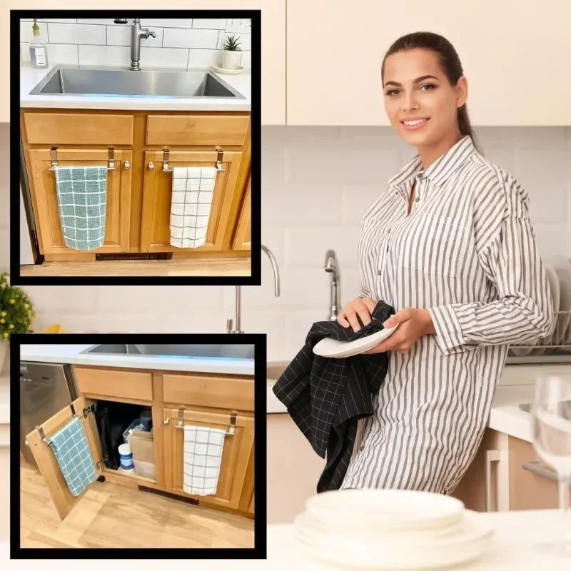 Over Door Stainless Steel Towel Rack for Kitchens - Smarsty