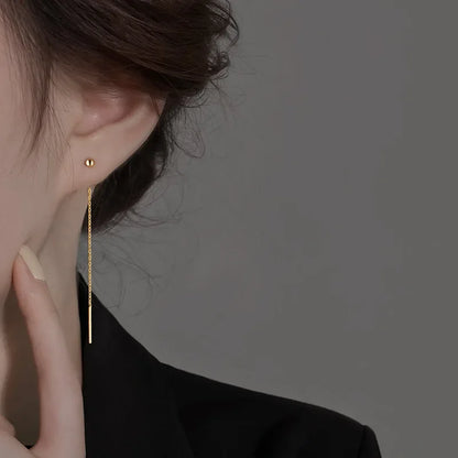 Silver Geometric Dangle Earrings for Women Stylish Drop Design - Smarsty