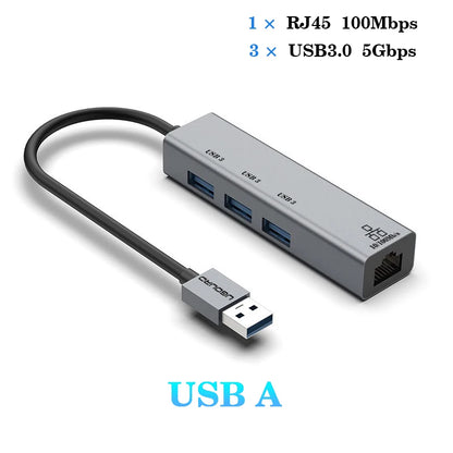 USB C Hub Docking Station With Gigabit Ethernet 100W Charge