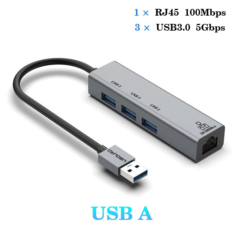 USB C Hub Docking Station With Gigabit Ethernet 100W Charge
