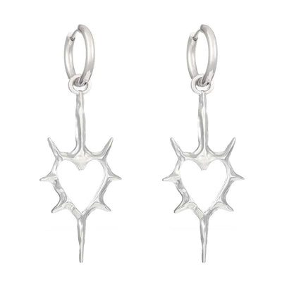 Y2K Punk Hollow Heart Earrings for Women Elegant Party Jewelry - Smarsty