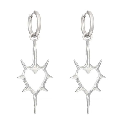 Y2K Punk Hollow Heart Earrings for Women Elegant Party Jewelry - Smarsty