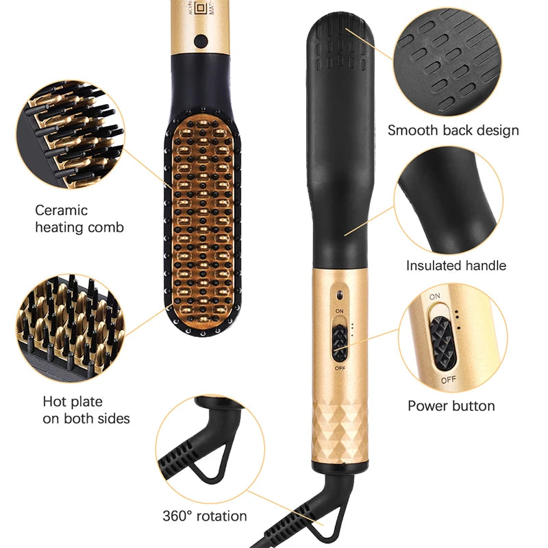 Electric Hot Comb Straightener for Quick Beard Care - Smarsty
