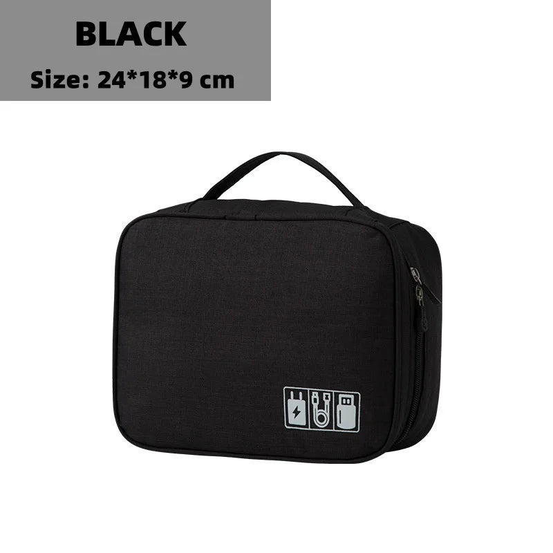 Travel Electronics Storage Bag With High Capacity Cables - Smarsty