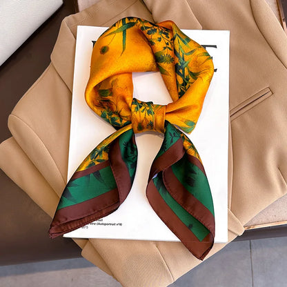 Silk Square Scarf for Women Sun Protection Luxury Shawl - Smarsty