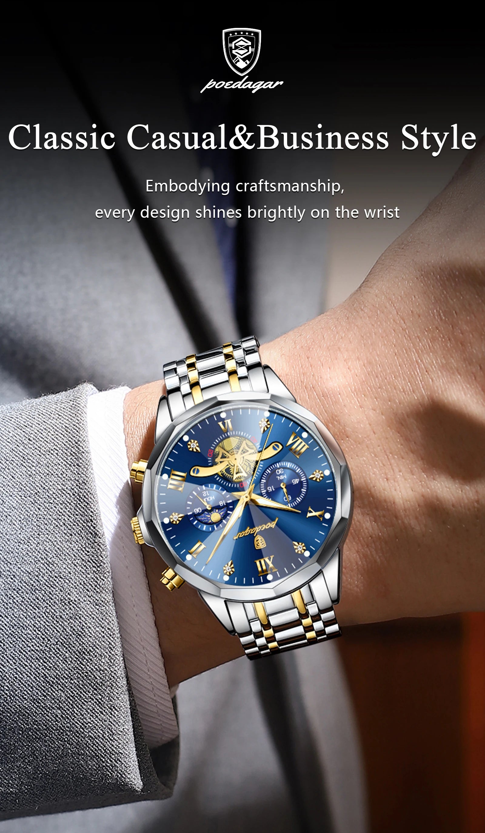Luxury Waterproof Men's Chronograph Watch with Luminous Features - Smarsty