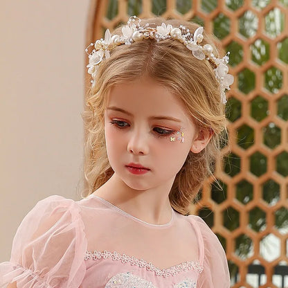 Bohemian Pearl Flower Headband For Girls Wedding Bridal - Smarsty