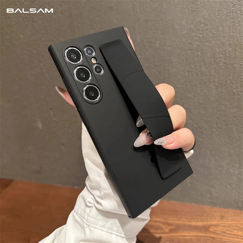 Shockproof Silicone Wrist Strap Case Matte Clear Cover - Smarsty