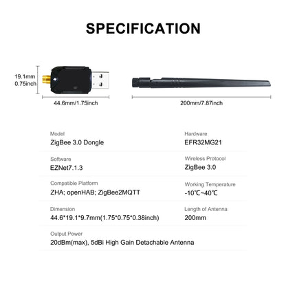 GIRIER ZigBee 3.0 USB Dongle Gateway for Smart Home - Smarsty