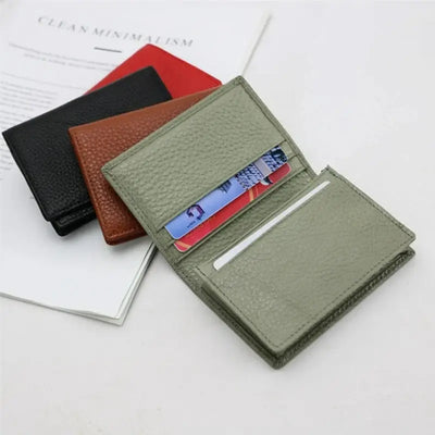 Genuine Leather Business Card Holder Name Card Case Credit Card Wallet for Men & Women - Smarsty