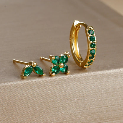Gold Color Stainless Steel Hoop Earrings Set for Women - Smarsty
