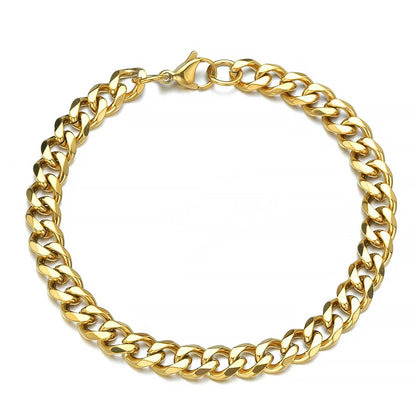 Stainless Steel Cuban Chain Bracelet Unisex Fashion Jewelry - Smarsty