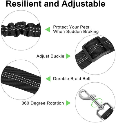 Adjustable Dog Car Seat Belt Harness with Reflective Cushioning - Smarsty