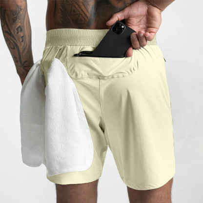 2024 New Men's Shorts Single-Layer Woven Quick Dry Solid Color Running Fitness Sports Casual American Fifth Pants Comfortable - Smarsty