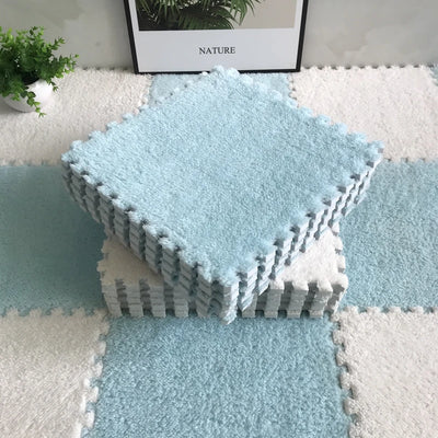 Soft Plush Children's Mat Baby Play Mat Baby Toys Eva Foam Puzzle Carpet In Children's Room Keep Warm Playmat 30*30*1CM by Smarsty