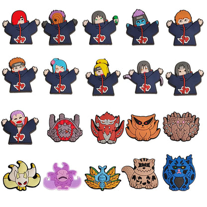 12/27pcs MINISO Japanese anime Shoes Charms PVC Shoe Accessories DIY Shoe Buckle Clogs Sandal Decoration For Kids X-mas Gifts