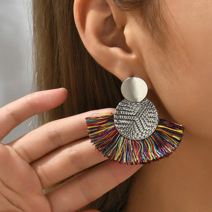 Bohemian Big Tassel Drop Earrings for Stylish Wedding Look - Smarsty