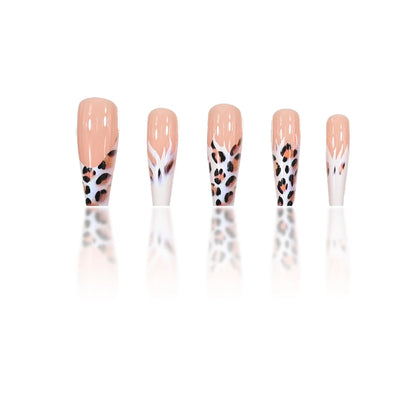 24 Piece Short Square Fake Nails with Colorful French Design - Smarsty