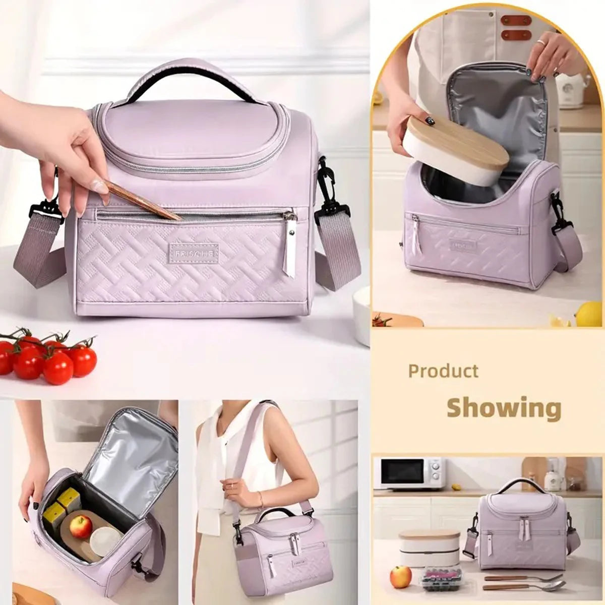 Insulated Lunch Bag With Padded Shoulder Strap For Work - Smarsty