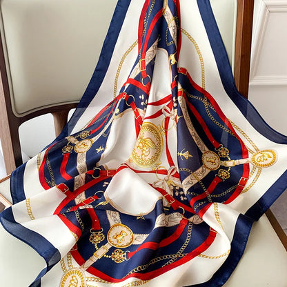 Luxury Silk Square Scarf Soft Satin Neck Hair Tie - Smarsty
