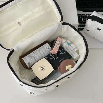Cherry Print Makeup Bag Cosmetic Tote Organizer For Travel - Smarsty