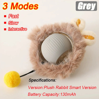 Interactive Rechargeable Cat Toy Ball With Faux Tail - Smarsty
