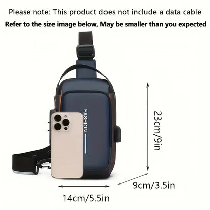 Durable Oxford Sling Bag With Crossbody Phone Pocket - Smarsty