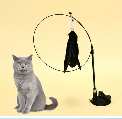 Interactive Cat Teaser Stick With Replaceable Feather - Smarsty