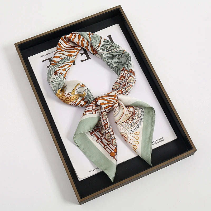 Luxury Square Silk Scarf for Women Stylish Satin Hijab Wrap - Smarsty