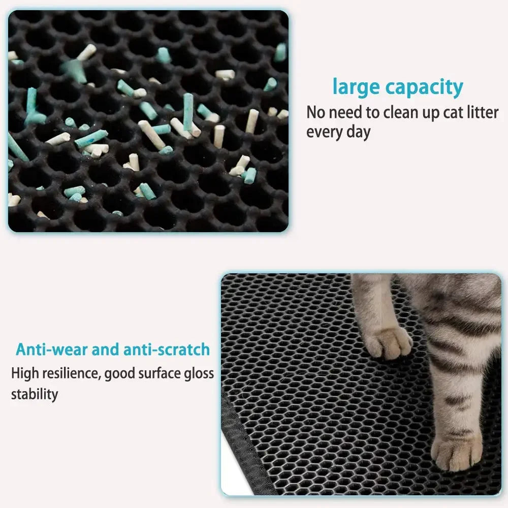 Double Layer Waterproof Cat Litter Mat for Easy Cleanup - Smarsty