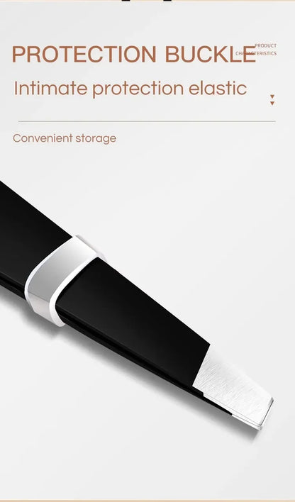CNK Stainless Steel Black Eyebrow Tweezer for Precision Hair Removal - Smarsty