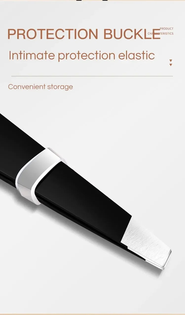 CNK Stainless Steel Black Eyebrow Tweezer for Precision Hair Removal - Smarsty