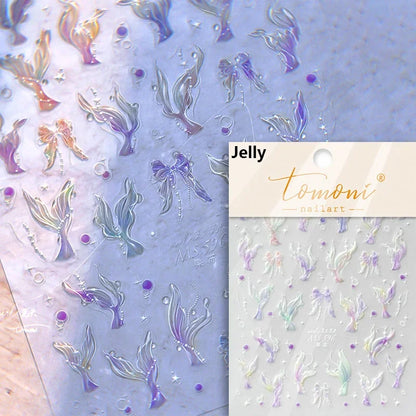 5D Summer Beach Nail Stickers with Shiny Sea Designs - Smarsty