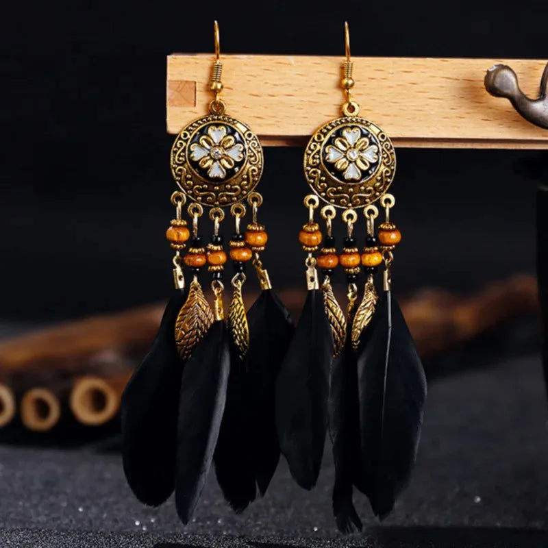Trendy Bohemian Vintage Tassel Drop Earrings for Women - Smarsty