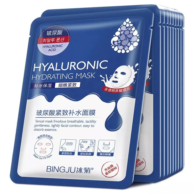 Hyaluronic Acid Hydrating Facial Mask 10 Pack - Smarsty