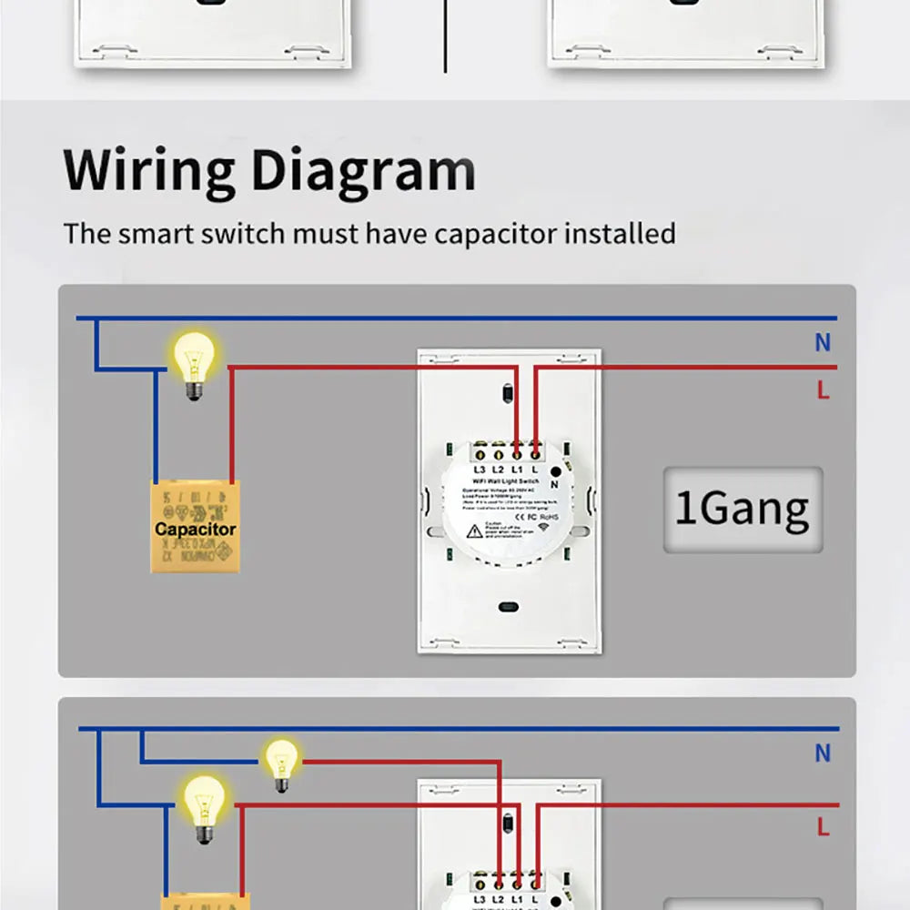 Tuya WiFi Smart Wall Switch with Voice Control - Smarsty