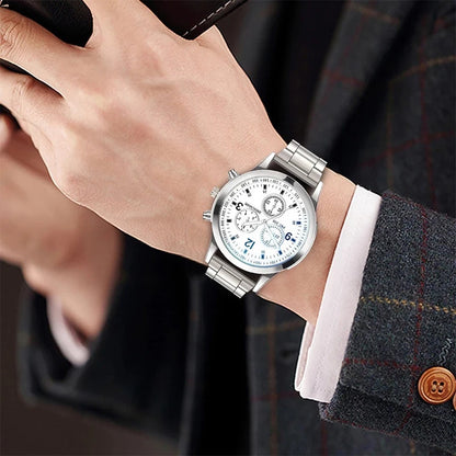 Men's Business Quartz Watch with Stainless Steel Band - Smarsty
