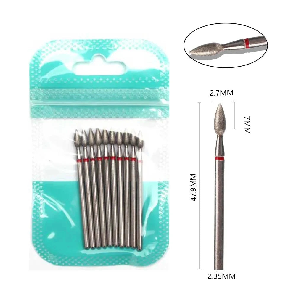10 Piece Diamond Nail Drill Bit Set for Perfect Manicures - Smarsty