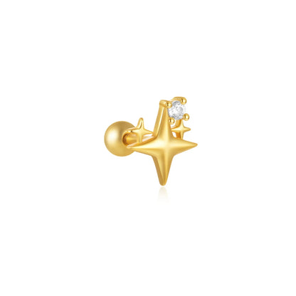 Sterling Silver Heart Zircon Stud Earrings Elegant Gift - Smarsty