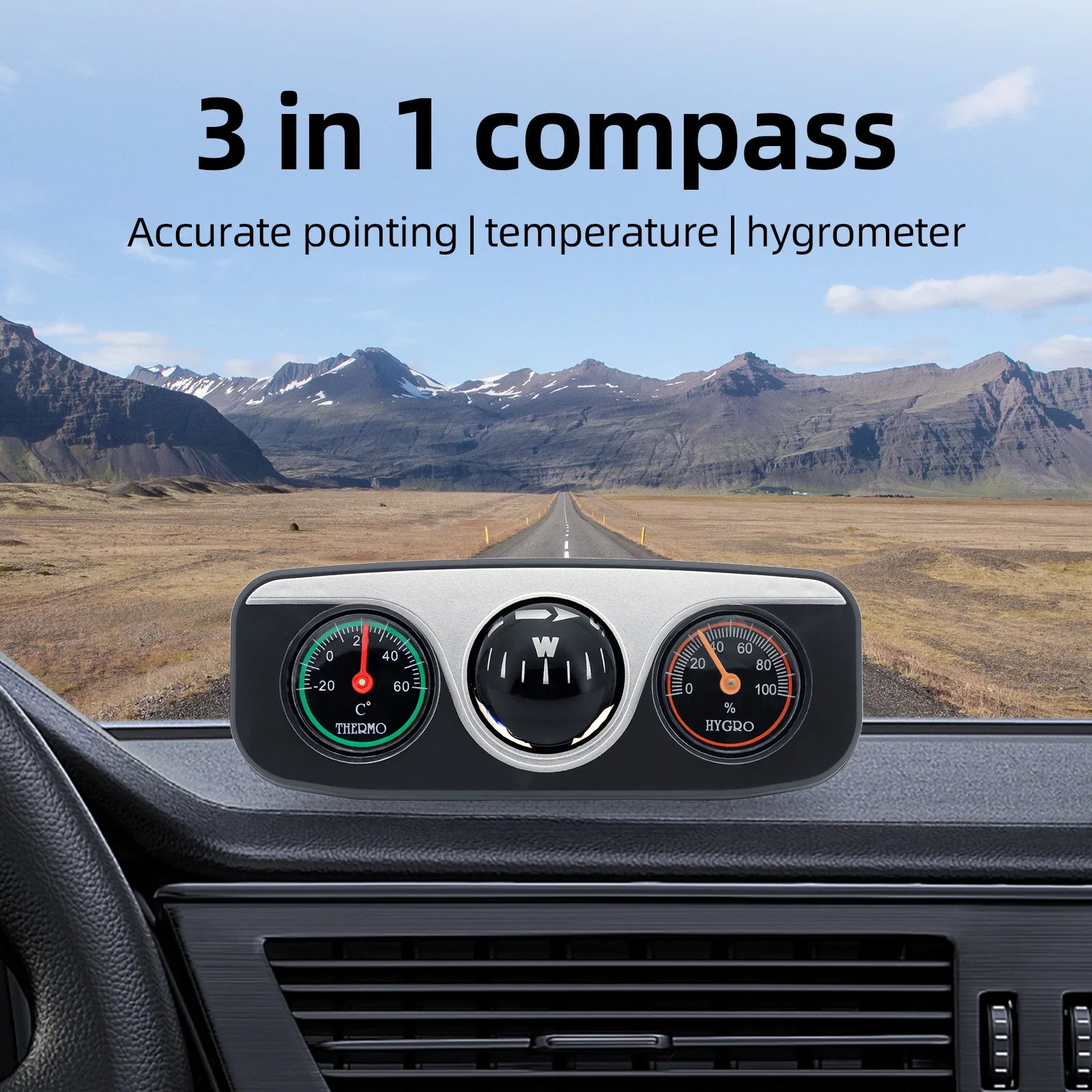 Boat Compass 3 In 1 With Thermometer Hygrometer Interior - Smarsty
