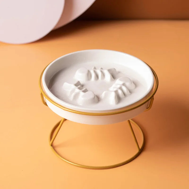 Ceramic Raised Pet Bowl for Cats and Dogs - Smarsty