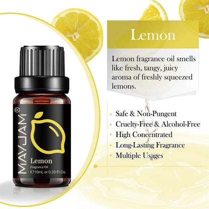 MAYJAM Fruit Essential Oil 10ml Cherry Banana Papaya Grape Litchi Guava Kiwifruit Pear Fig Fragrance Oil for Diffuser Candle