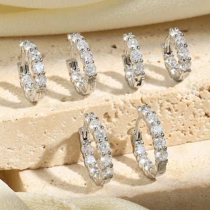 Shiny Zircon Huggie Earrings Tiny Cartilage Hoops Gift - Smarsty